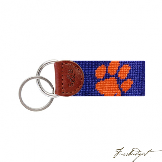 Clemson Needlepoint Key Fob-Fussbudget.com