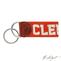Clemson (Orange) Needlepoint Key Fob-Fussbudget.com