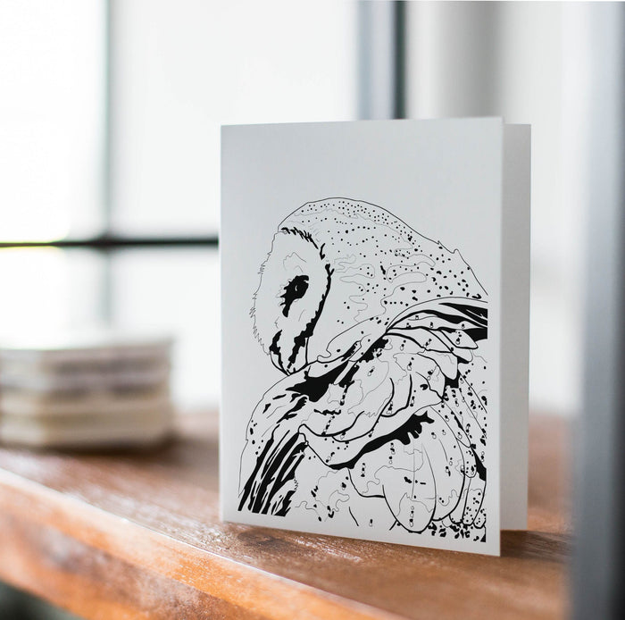 PinkPolish Design Note Cards "Constellation Owl" Handmade Notecard