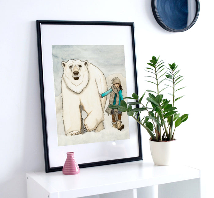 PinkPolish Design Art Prints 11"x14" "Cool Friends"  Watercolor Painting: Art Print