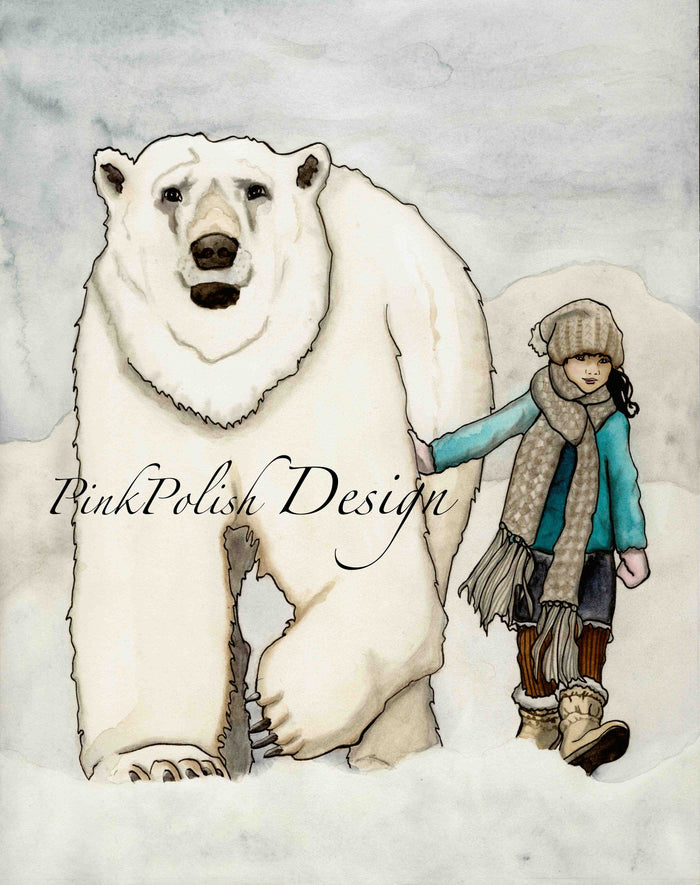 PinkPolish Design Art Prints "Cool Friends"  Watercolor Painting: Art Print