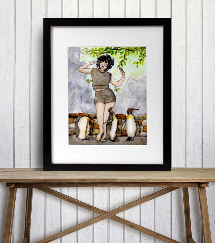 PinkPolish Design Art Prints "Cool It"  Watercolor Painting: Art Print