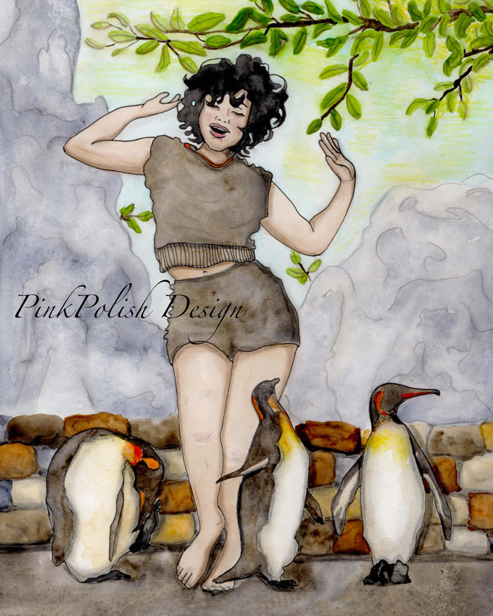 PinkPolish Design Art Prints "Cool It"  Watercolor Painting: Art Print