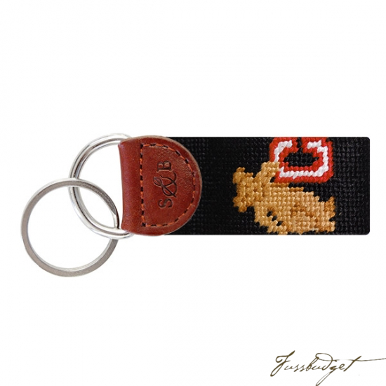 Cornell Needlepoint Key Fob-Fussbudget.com