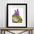 PinkPolish Design Art Prints "Crystal Frog"  Watercolor Painting: Art Print