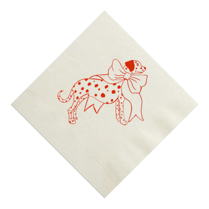 Dalmatian Red and White Napkin