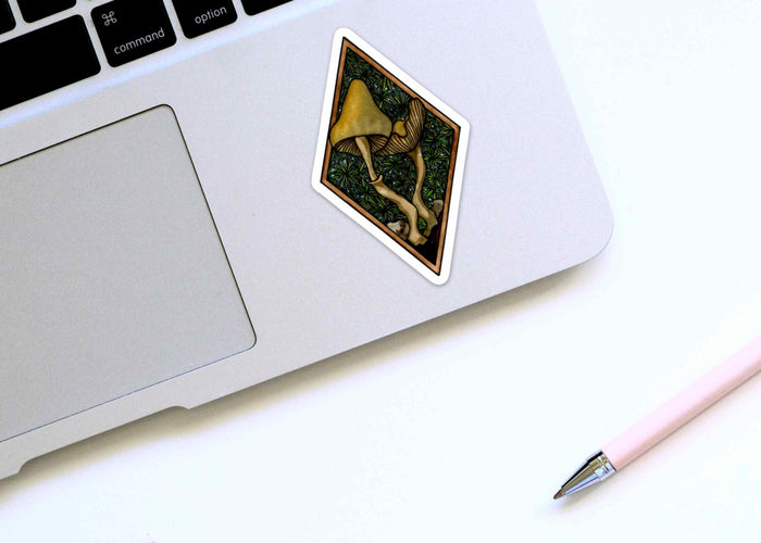 PinkPolish Design Stickers "Dancing Mushrooms" Vinyl Die Cut Sticker