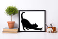 PinkPolish Design Art Prints "Downward Facing Cat"  Ink Drawing: Art Print