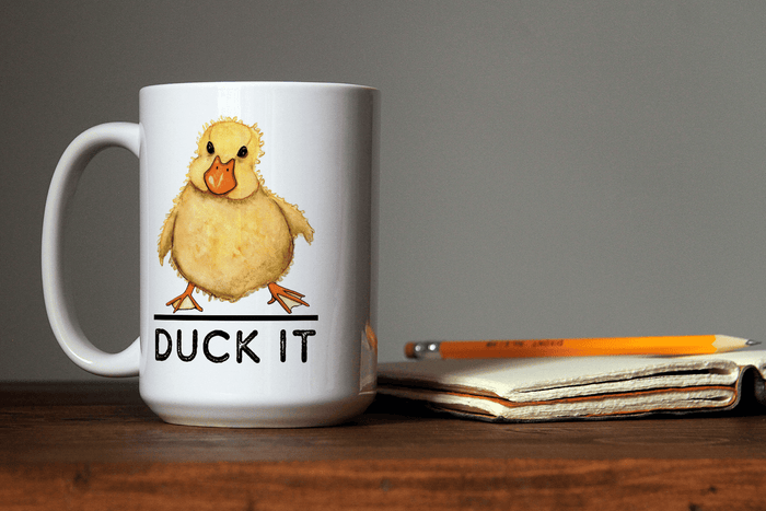 PinkPolish Design Coasters "Duck It" 15oz Mug
