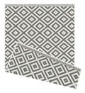 In Black & Grey Geometric Design Reversible Outdoor Rug