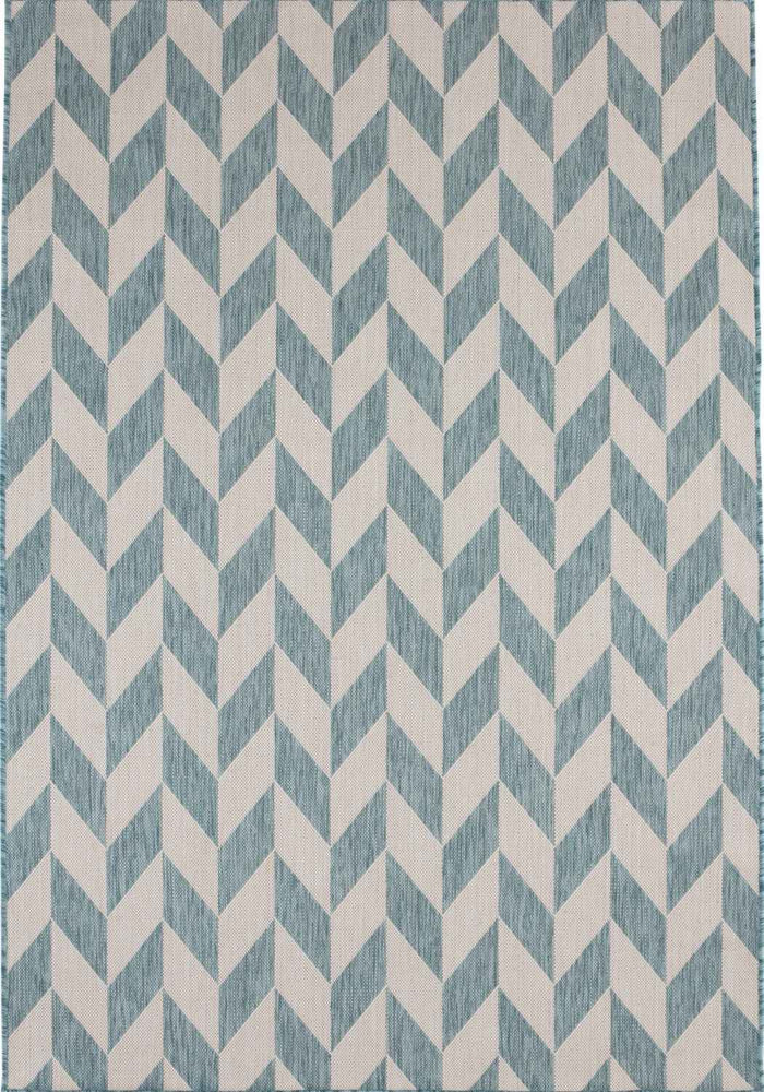 Aqua Chevron Outdoor Rug for Garden | The Rugs