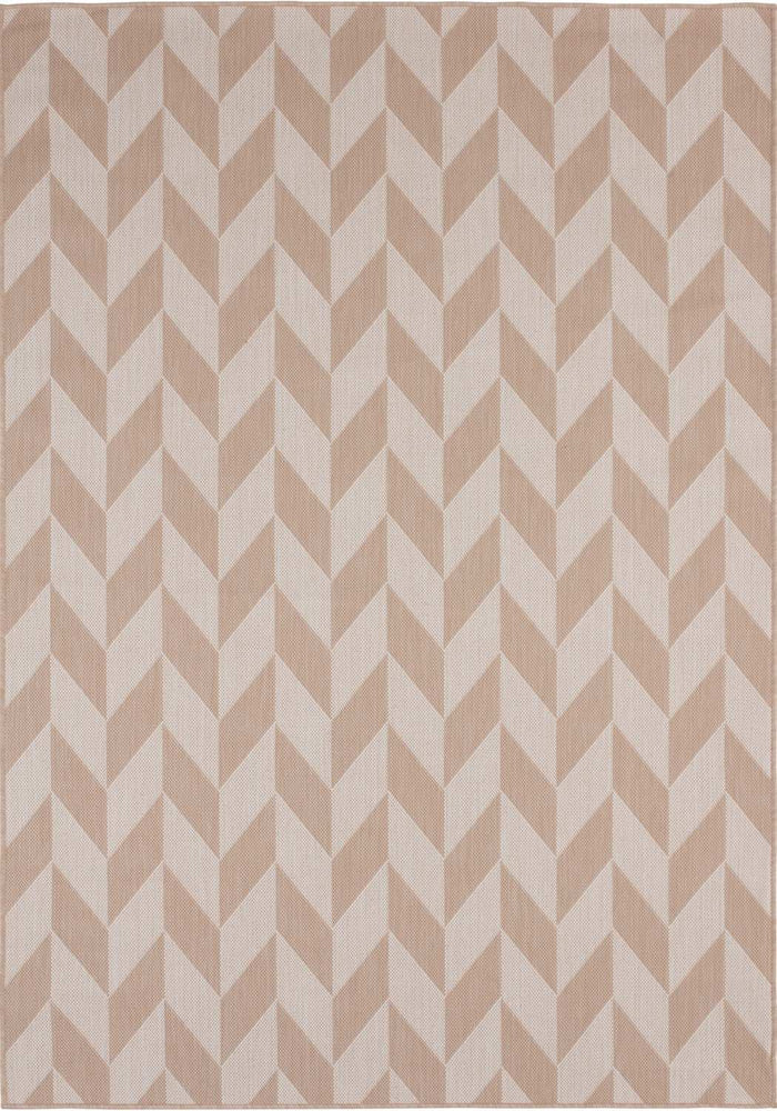 Beige Chevron Outdoor Rug for Garden | The Rugs