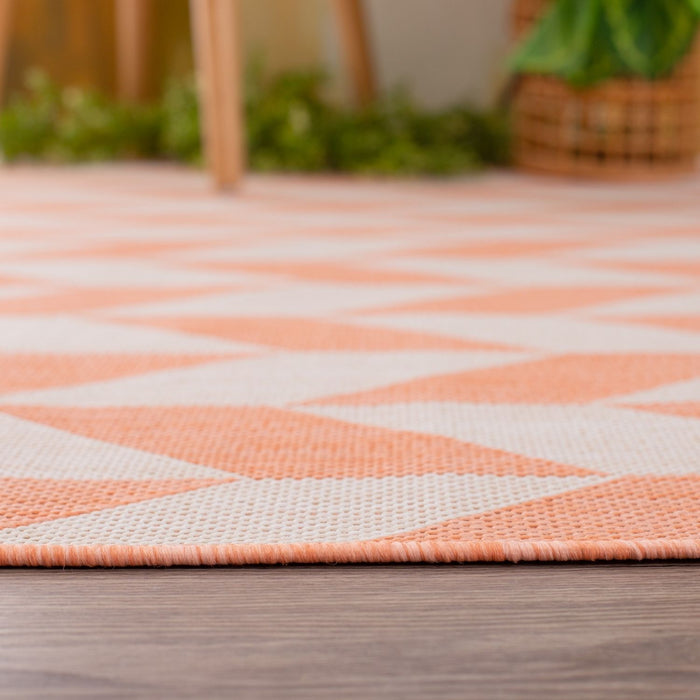 Orange Chevron Outdoor Rug for Garden | Shop Versatile Decor
