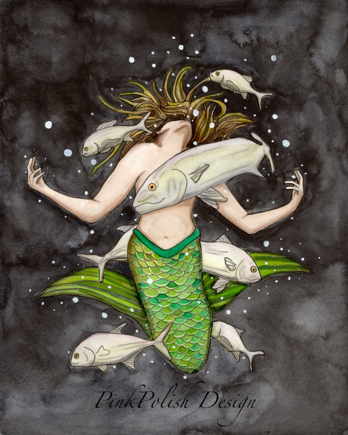 PinkPolish Design Art Prints "Enchanted"  Watercolor Painting: Art Print