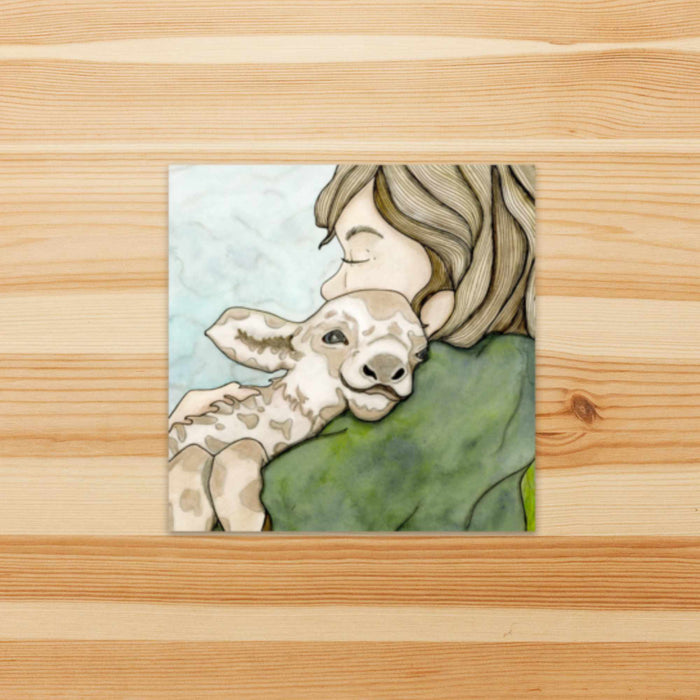 PinkPolish Design Stickers "Farm Hugs"  Vinyl Square Sticker
