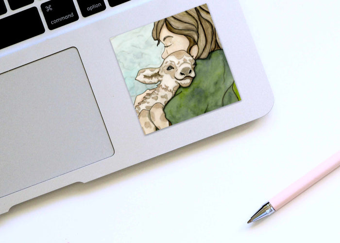 PinkPolish Design Stickers "Farm Hugs"  Vinyl Square Sticker