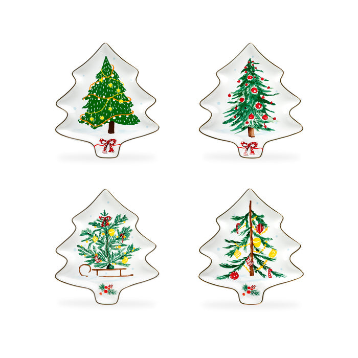 Festive Tree Delight Assorted Dish Set of 4