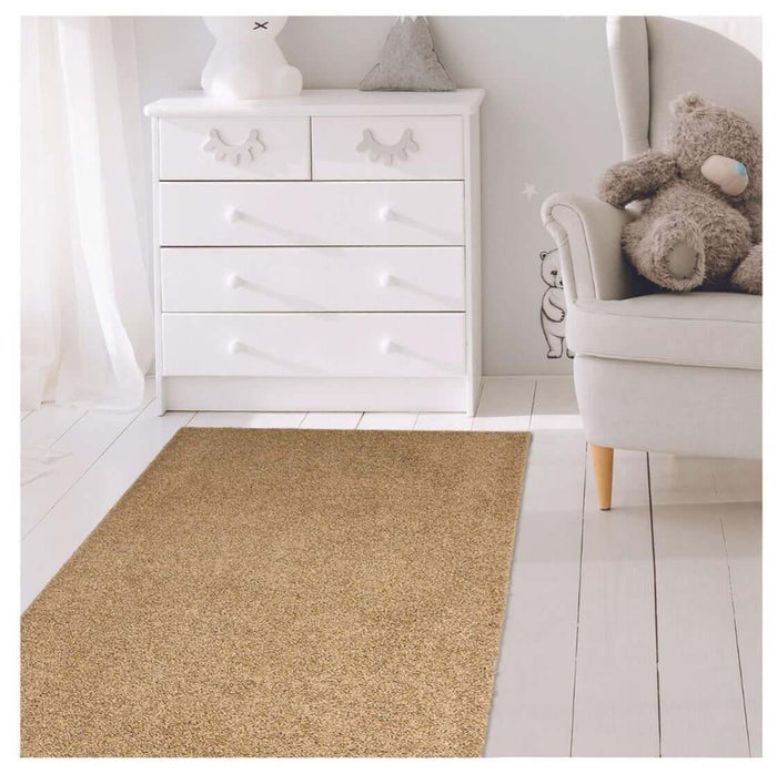 Fiji Latte Beige Washable Solid Shaggy Rug – The Rugs