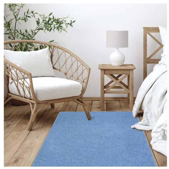 Fiji Sky Blue Washable Solid Shaggy Rug – The Rugs