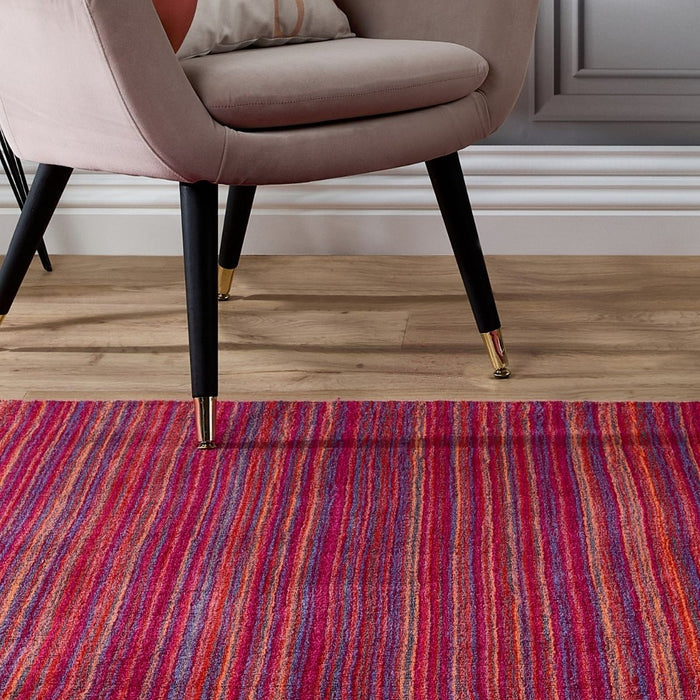 The Rugs Fine Striped Design Wool Rug - Quality Hand-Loomed