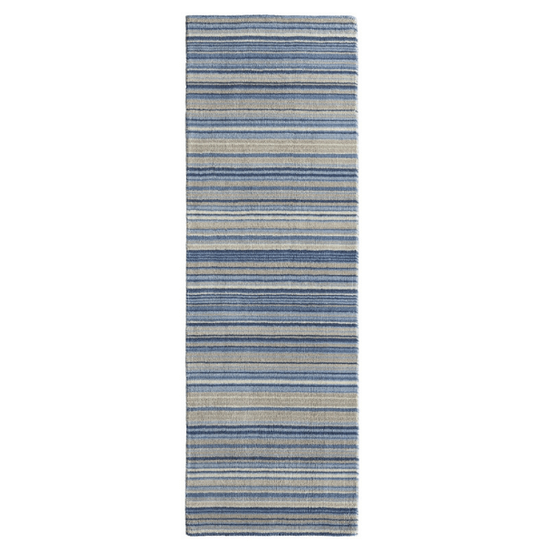 Fine Stripes Blue Wool Rug |Sustainable Home Decor |The Rugs