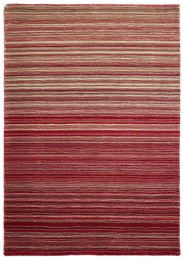 Fine Stripes Red Wool Rug | Sustainable & Stain Resistant