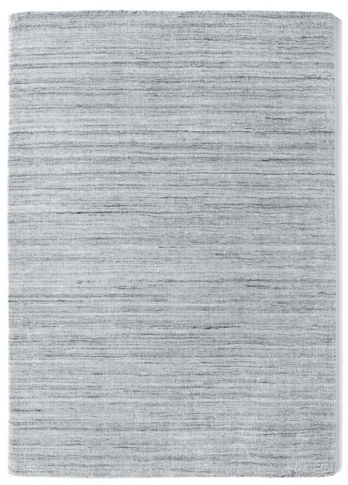 Fine Stripes Silver Grey Wool Rug | Sustainable Home Decor