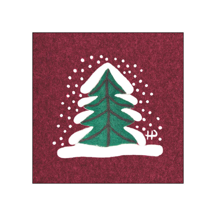 Fir Tree in Snow • Beverage Napkins
