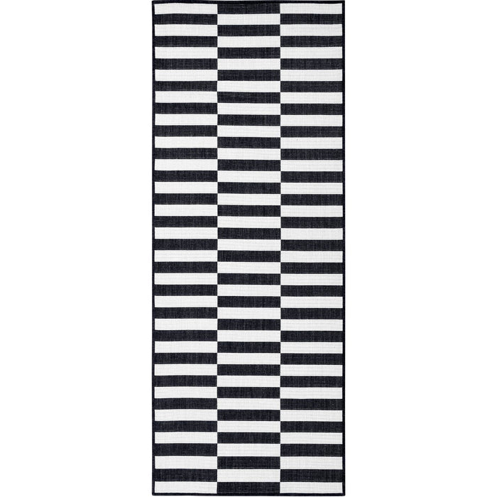 Flat-Woven Reversible Indoor & Outdoor Viela Rug, weatherproof, jet wash, polypropylene rug, horizontal striped design rug.