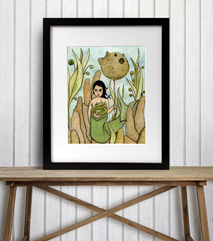 PinkPolish Design Art Prints 8x10 "Float" Watercolor Painting: Art Print