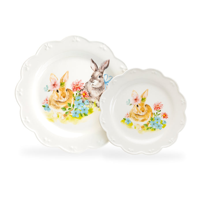 Flower Bunny Scallop Teapot + Mug Set