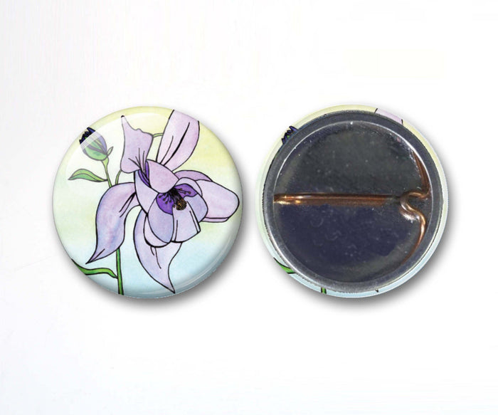 PinkPolish Design Buttons "Flowers and Butterflies" Button Pack - 3-Pack Pin Back Button, 1 Inch
