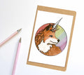 PinkPolish Design Notebook "Foxicorn" Unicorn Horned Fox Inspired Notebook / Sketchbook / Journal