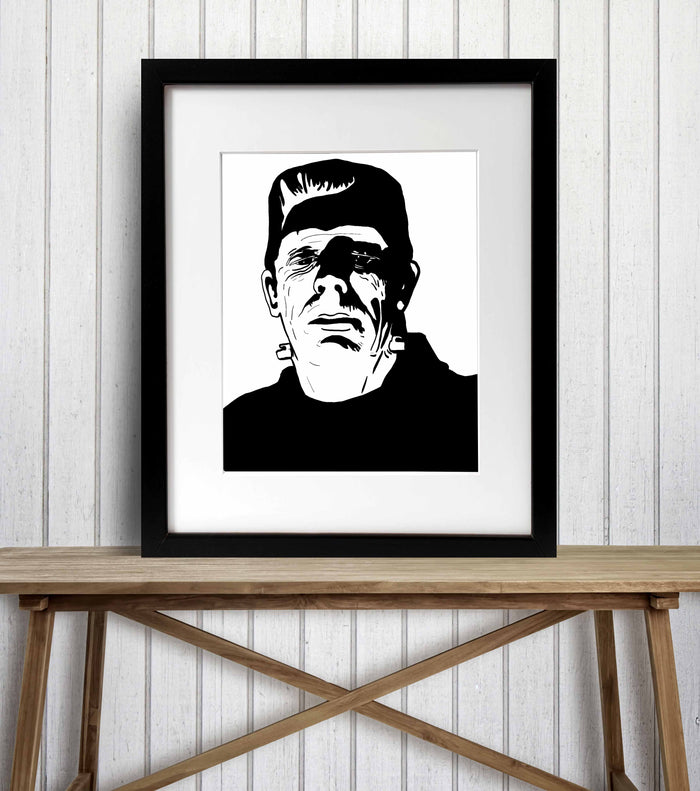 PinkPolish Design Art Prints "Frankenstein's Monster"  Digital Drawing: Art Print