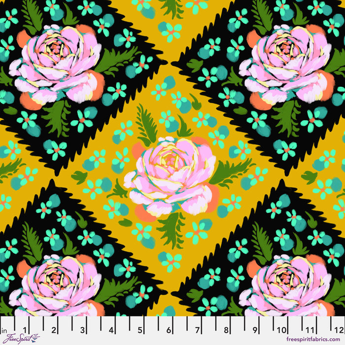 FreeSpirit - Fluent - Rose Tile - Butterscotch - PWAH191.BUTTERSCOTCH - Sold by the Half Yard