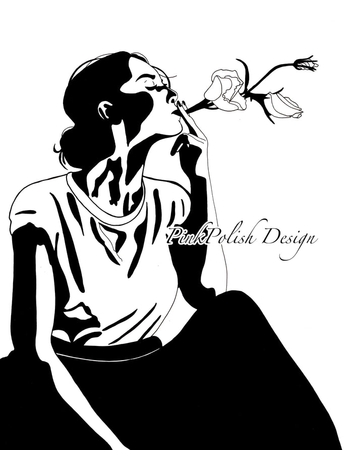 PinkPolish Design Art Prints "Fresh Air"  Ink Drawing: Art Print