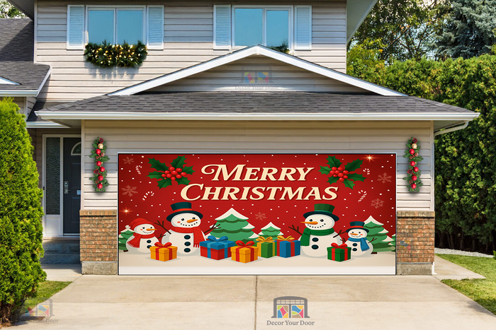 Frosty Friends Christmas Celebration – Garage Door Cover