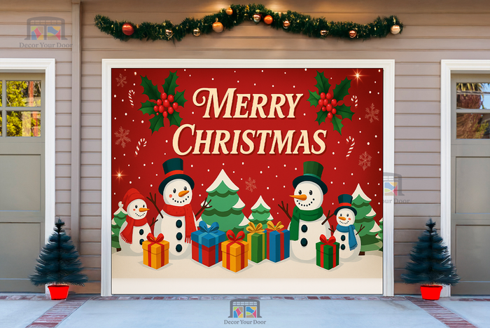 Frosty Friends Christmas Celebration – Garage Door Cover