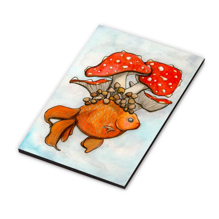 PinkPolish Design Magnets "Fungi Fish" Wood Refrigerator Magnet