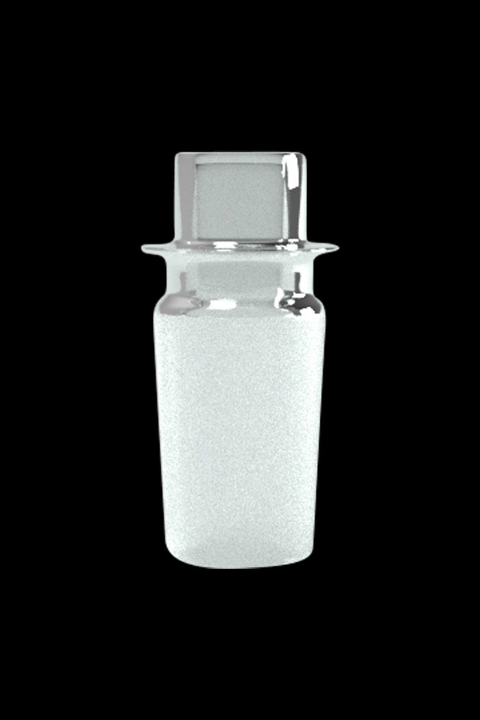 A front view of the G Pen Connect Glass Adapter, showing the clear glass piece against a black background.