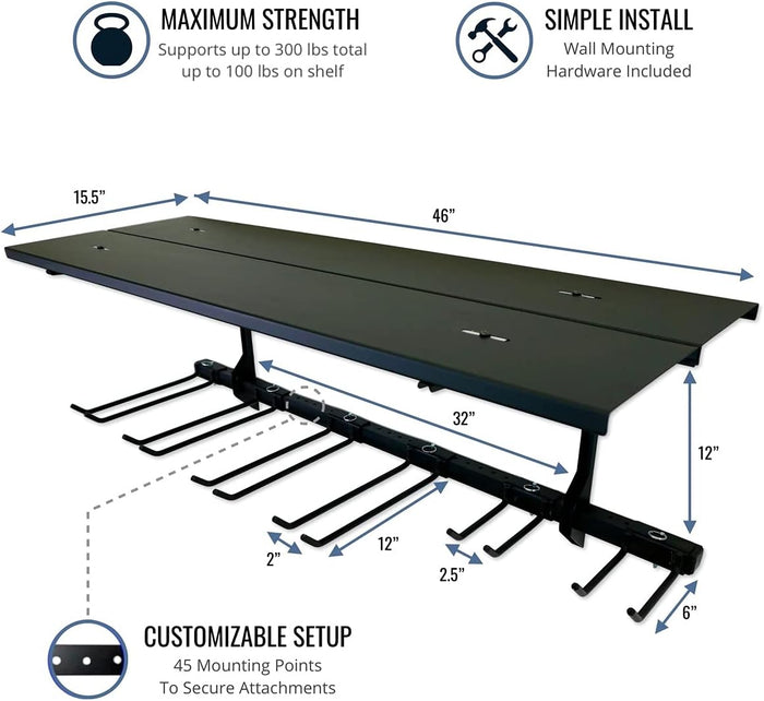 G-Tool Solid Shelf | Adjustable Wall Storage System | Holds 300 lbs