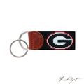 Georgia (Black) Needlepoint Key Fob-Fussbudget.com