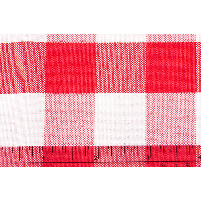 Gingham Checkered Rectangular Polyester Tablecloth 60"x120" - Red & White - CV Linens