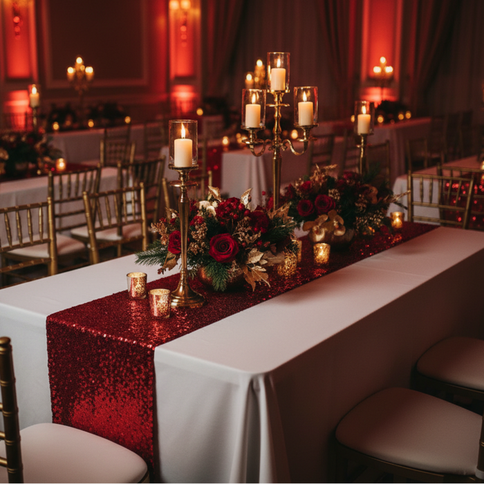 Holiday Indoor Gala - Apple Red Sequin Runner