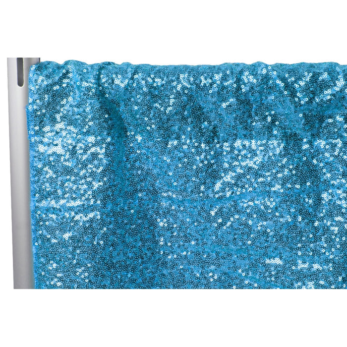 Glitz Sequin 10ft H x 52" W Drape/Backdrop panel - Aqua Blue - CV Linens