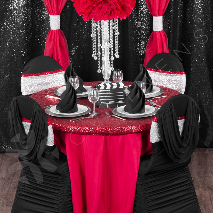 Glitz Sequin 10ft H x 52" W Drape/Backdrop panel - Black - CV Linens