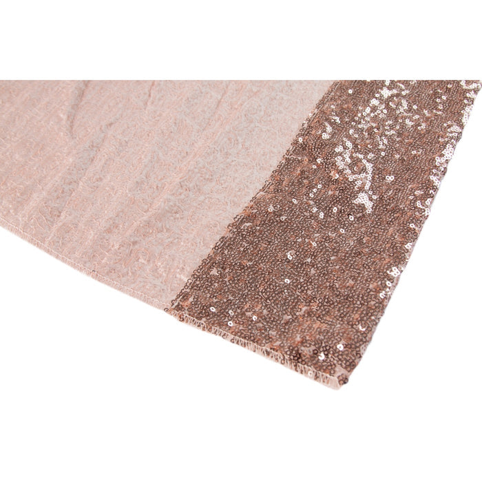 Glitz Sequin 10ft H x 52" W Drape/Backdrop panel - Blush/Rose Gold - CV Linens