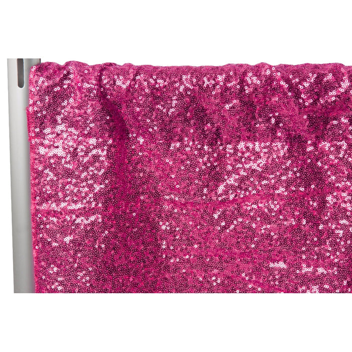 Glitz Sequin 10ft H x 52" W Drape/Backdrop panel - Fuchsia - CV Linens
