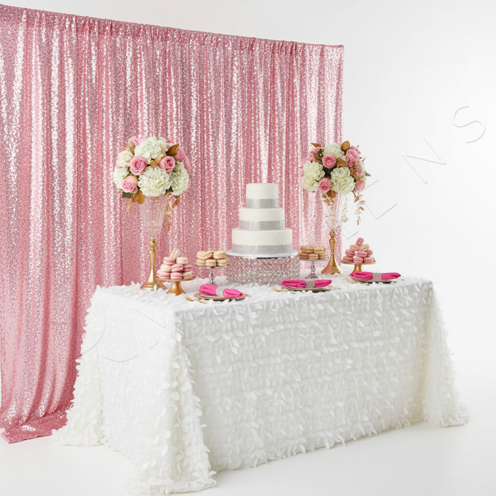 Glitz Sequin 10ft H x 52" W Drape/Backdrop panel - Pink for a birthday celebration