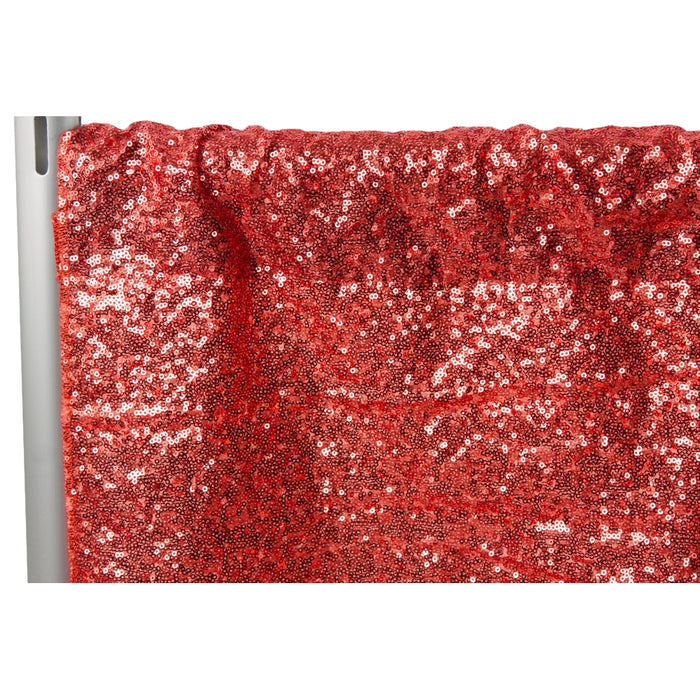 Glitz Sequin 10ft H x 52" W Drape/Backdrop panel - Red - CV Linens